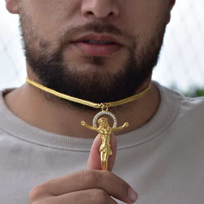 Cadena Trigo 65cm + Dije Salvador + Pulsera Gratis