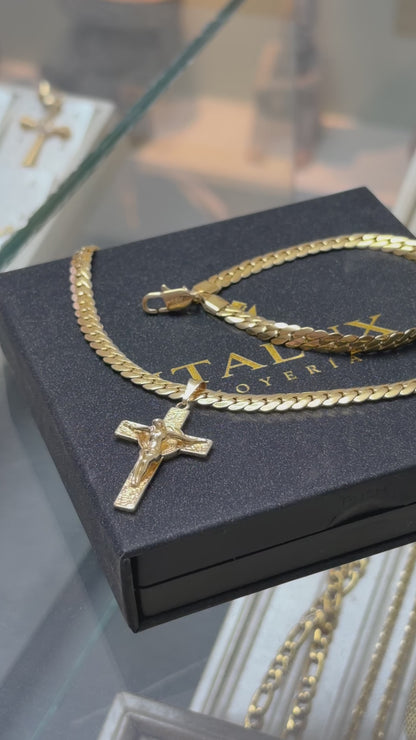 Cadena Serpiente 65cm + Dije San Benito + Pulsera Gratis
